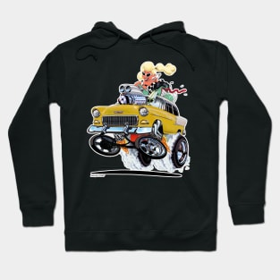 HIGH FIVE'n 1955 Chevy Yellow Hoodie